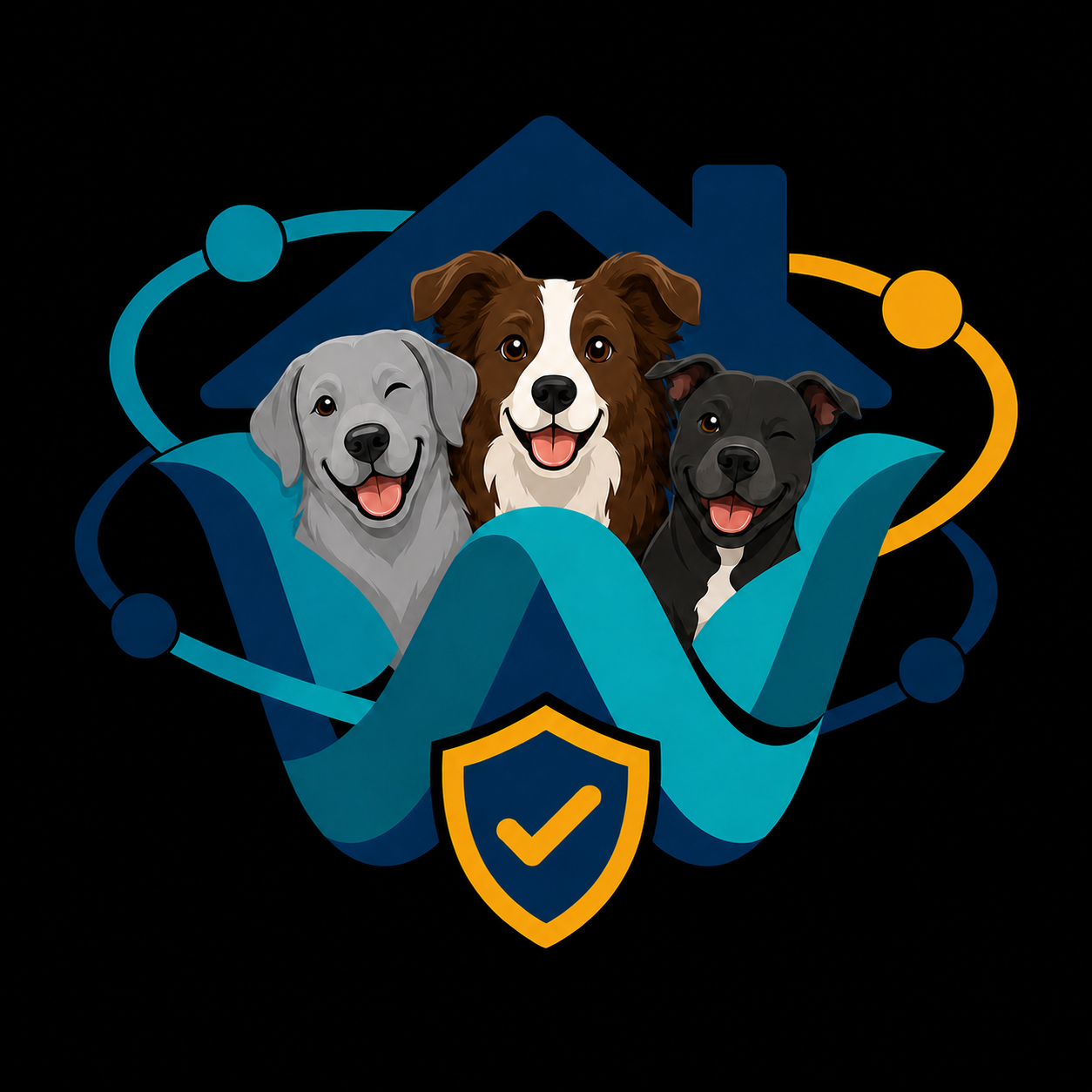 Wiemons Family Hub logo with three family dogs